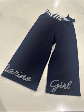 Lapin House “Marine Girl” Navy Nautical wide leg navy blue pants size 4